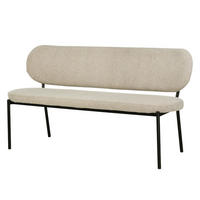 ESSZIMMERBANK aus Stoff/Metall 160cm, taupe - Taupe, Textil (160/84/63cm) - Giga Meubel