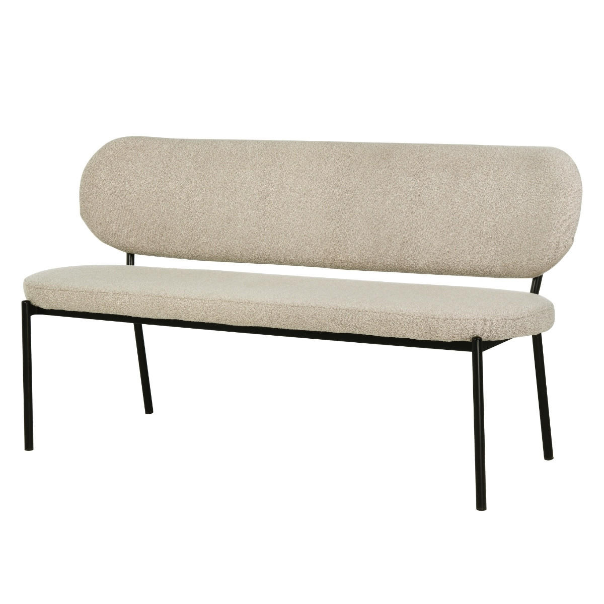ESSZIMMERBANK aus Stoff/Metall 160cm, taupe - Taupe, Textil (160/84/63cm) - Giga Meubel