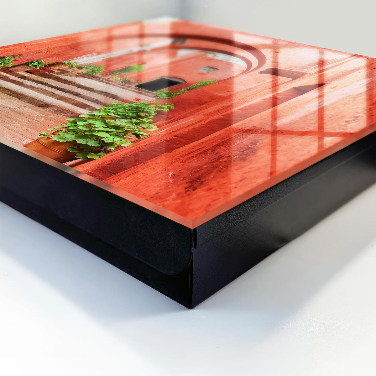 SCHLÜSSELBOX Schwarz 30x30 cm- Türöffnung nach rechts - Rote Straße - Rot, Metall (30/30/5cm) - TULUP