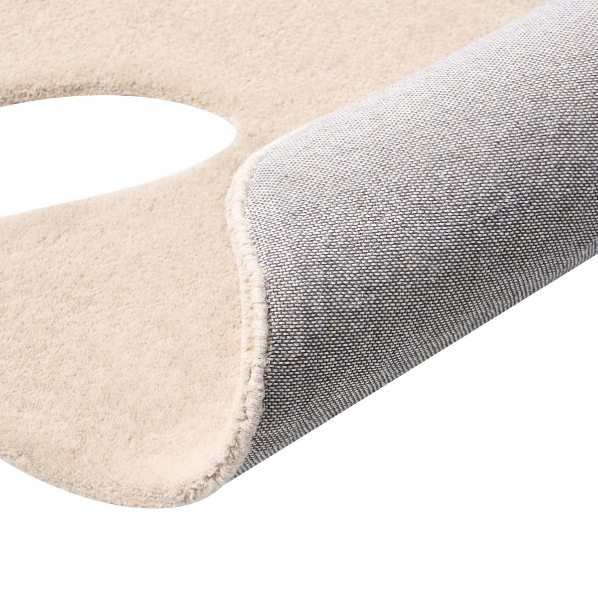 KOBEREC Krémově bílý 160/230 cm Vlna Nainital - krémová, textil (160/230cm) - Beliani