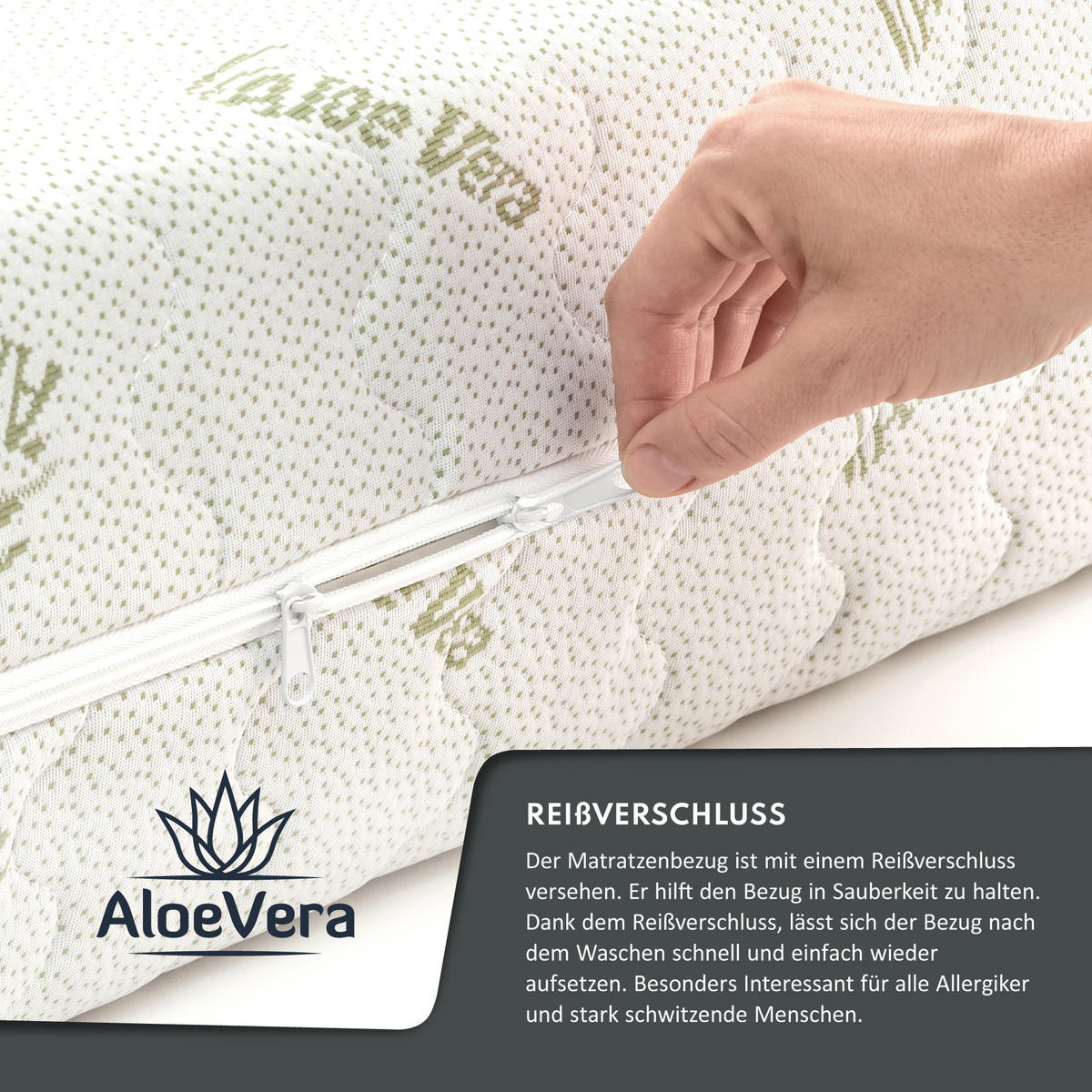 KALTSCHAUMMATRATZE Savona Aloe Vera - Weiß, Textil (160/200cm) - FDM