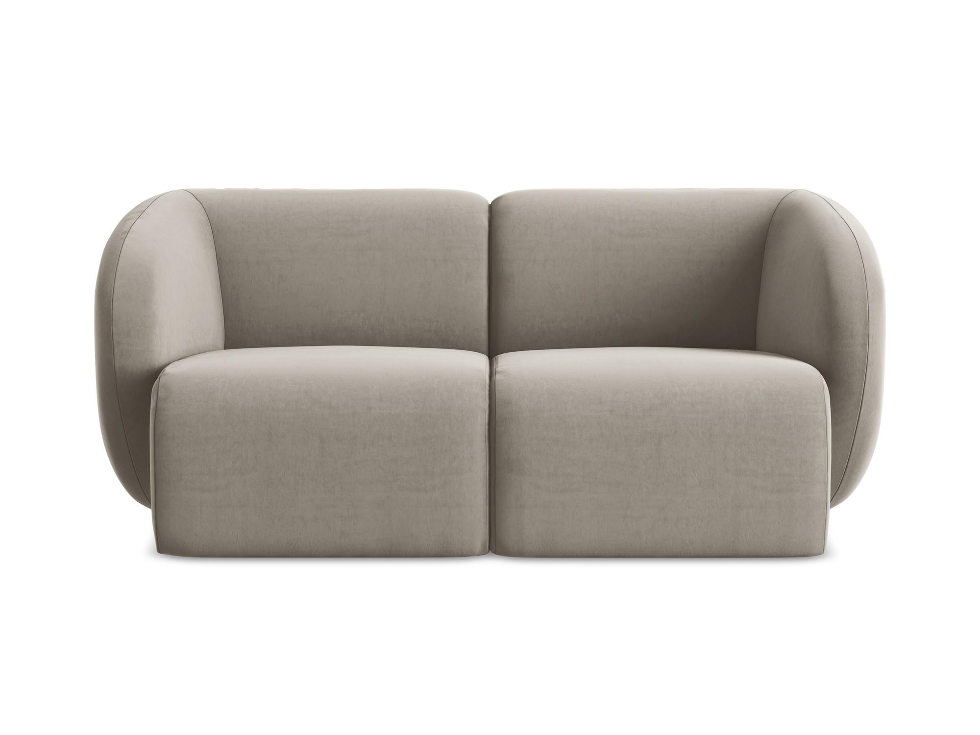 2-SITZER-SOFA Samt Stoff Grau - Taupe/Schwarz, Holzwerkstoff/Kunststoff (174/75/94cm) - Makamii