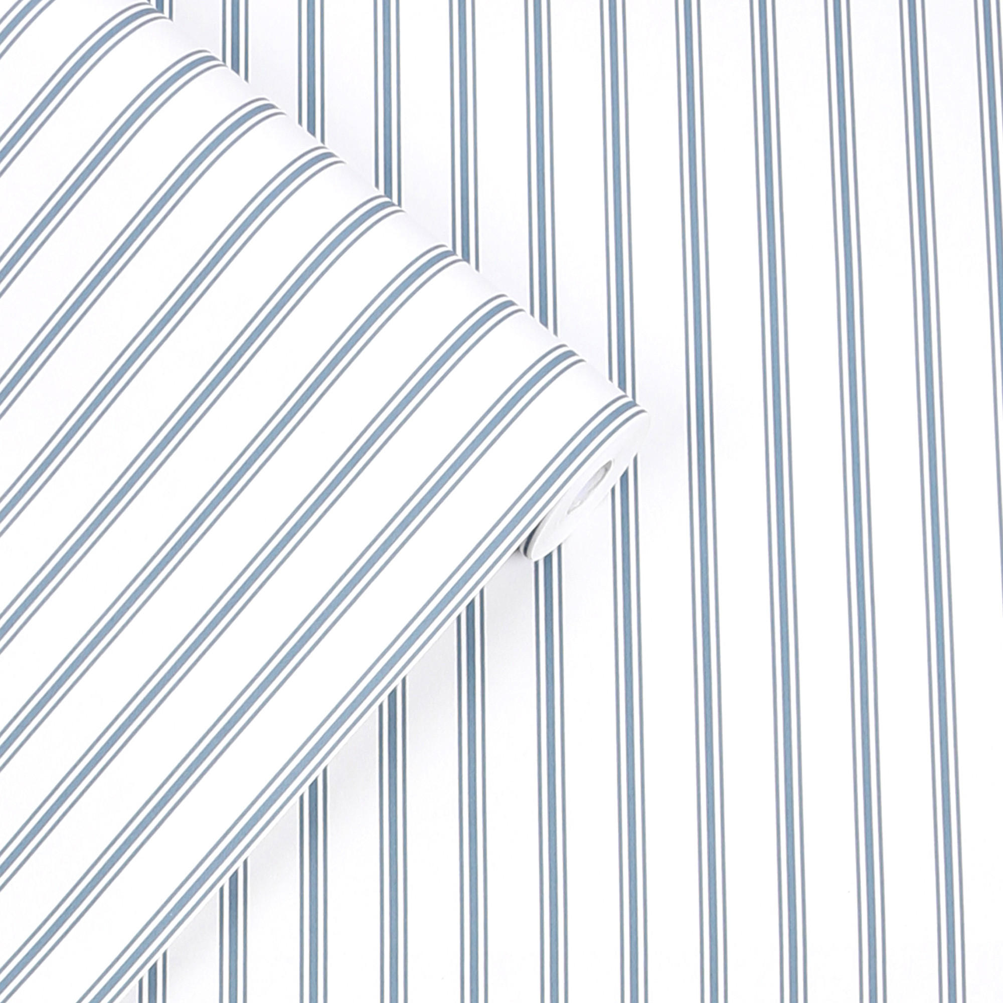 VLIESTAPETE Farnworth Stripe Smoke Blue - Blau, Papier/Kunststoff (52/1000cm) - Graham & Brown