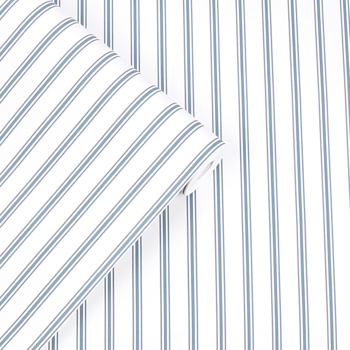 VLIESTAPETE Farnworth Stripe Smoke Blue - Blau, Papier/Kunststoff (52/1000cm) - Graham & Brown
