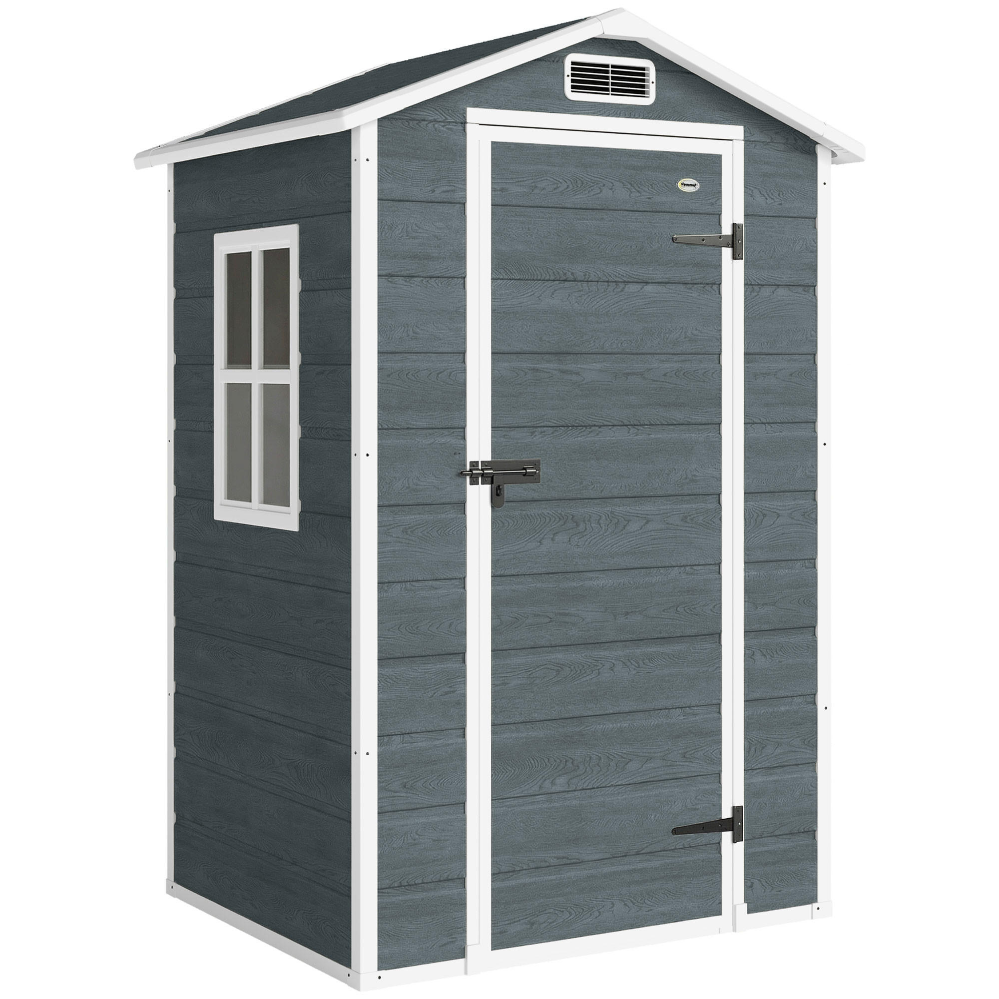 GERÄTESCHUPPEN Kunststoff Aluminium Grau - Grau, Kunststoff (104/196/128cm) - Outsunny