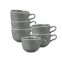 MILCHKAFFEETASSEN Terra Perlgrau 400 ml 6er Set - Grau, Keramik (0.4L) - Seltmann Weiden