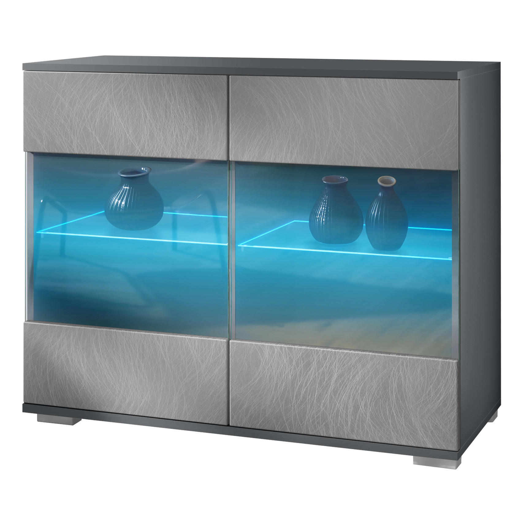 Vladon Kommode Silber 92.5x75.5x35 cm