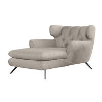 LONGSEAT CHAMRE Grau Cord - Schwarz/Grau, Textil/Metall (130/95/160cm) - KAWOLA