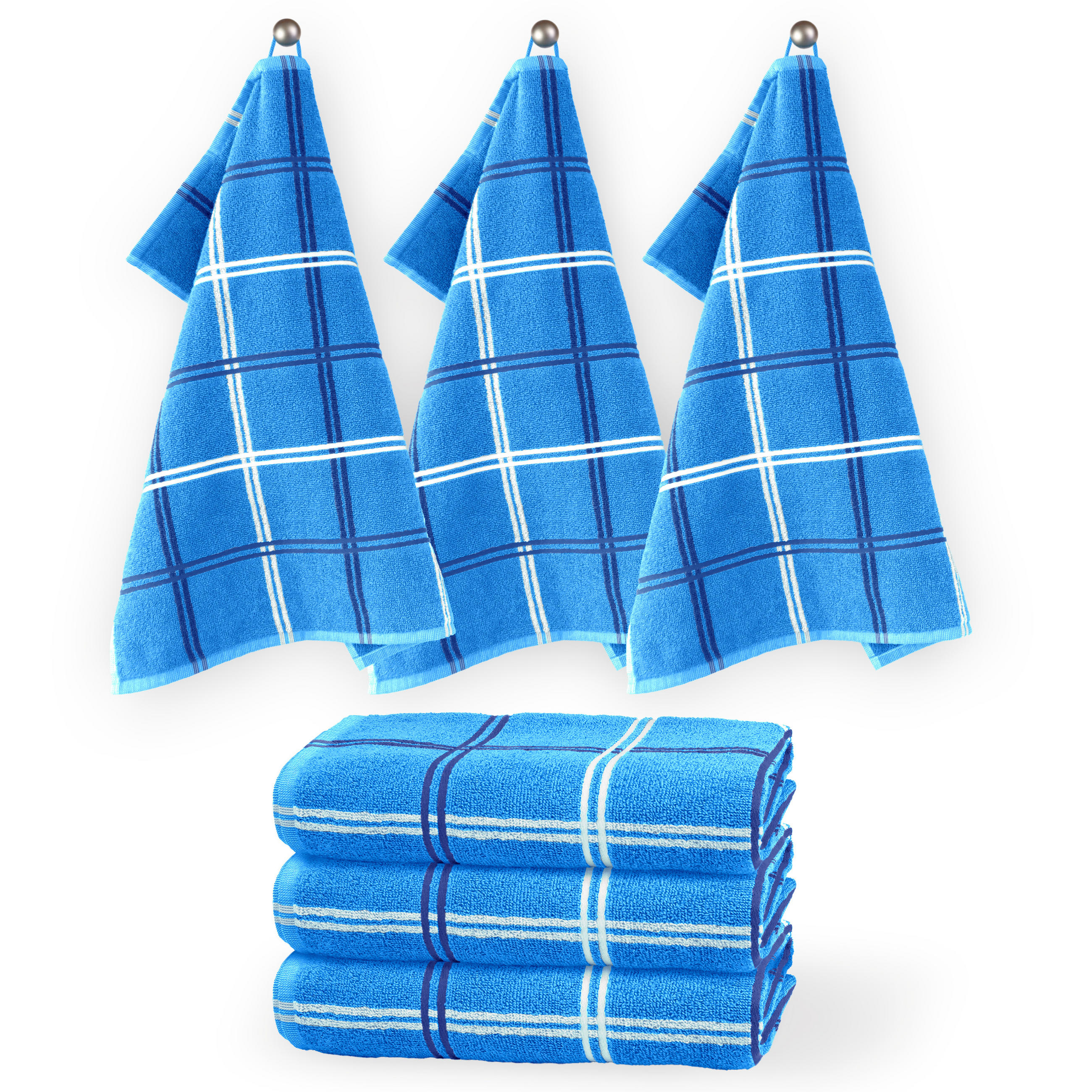 FROTTEE Küchenhandtücher 50x50 cm, 6er Set, Lyon Capri Blau - Pastellblau, Textil (50/50cm) - Lashuma