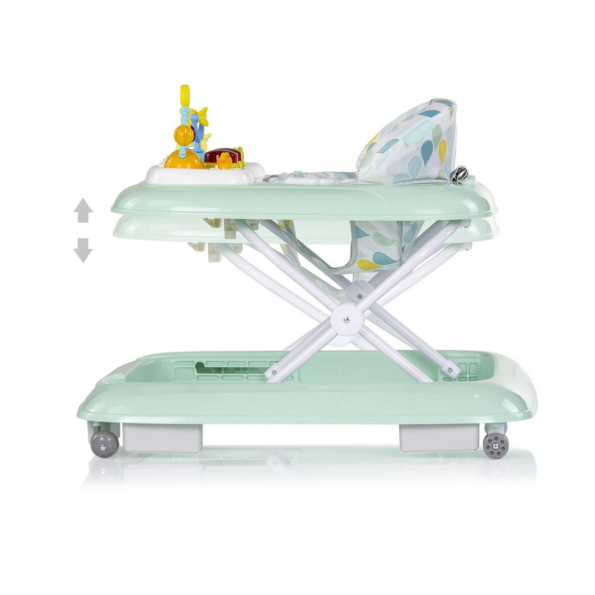 LAUFLERNHILFE Baby Steps Musik türkis Spielpanel Räder Stopper klappbar Licht - Türkis, Kunststoff (59/54/70cm) - Chipolino