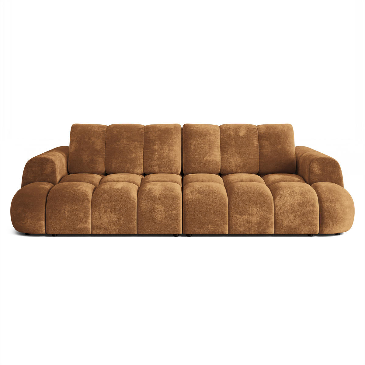 BETTSOFA DAFNE Hellbraun Chenille-Stoff mit Schlaffunktion - Hellbraun, Textil (300/88/113cm) - MASSENO