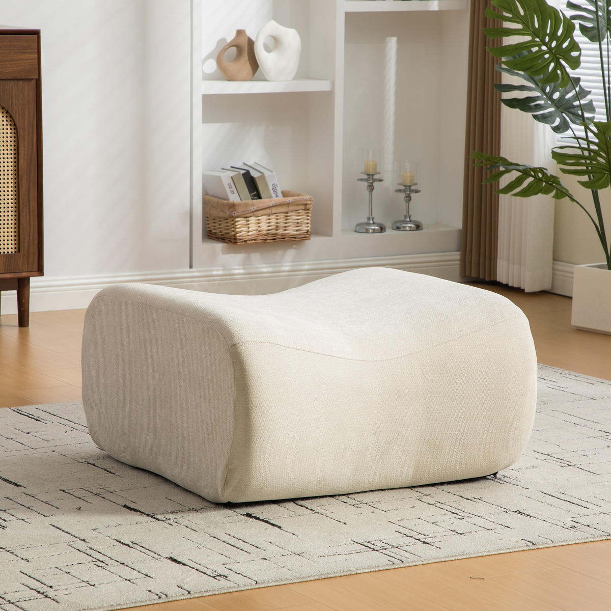 SESSEL DE-35111 mit Ottoman Beige - Beige, Textil (92/72.5/83cm) - ComfortXL