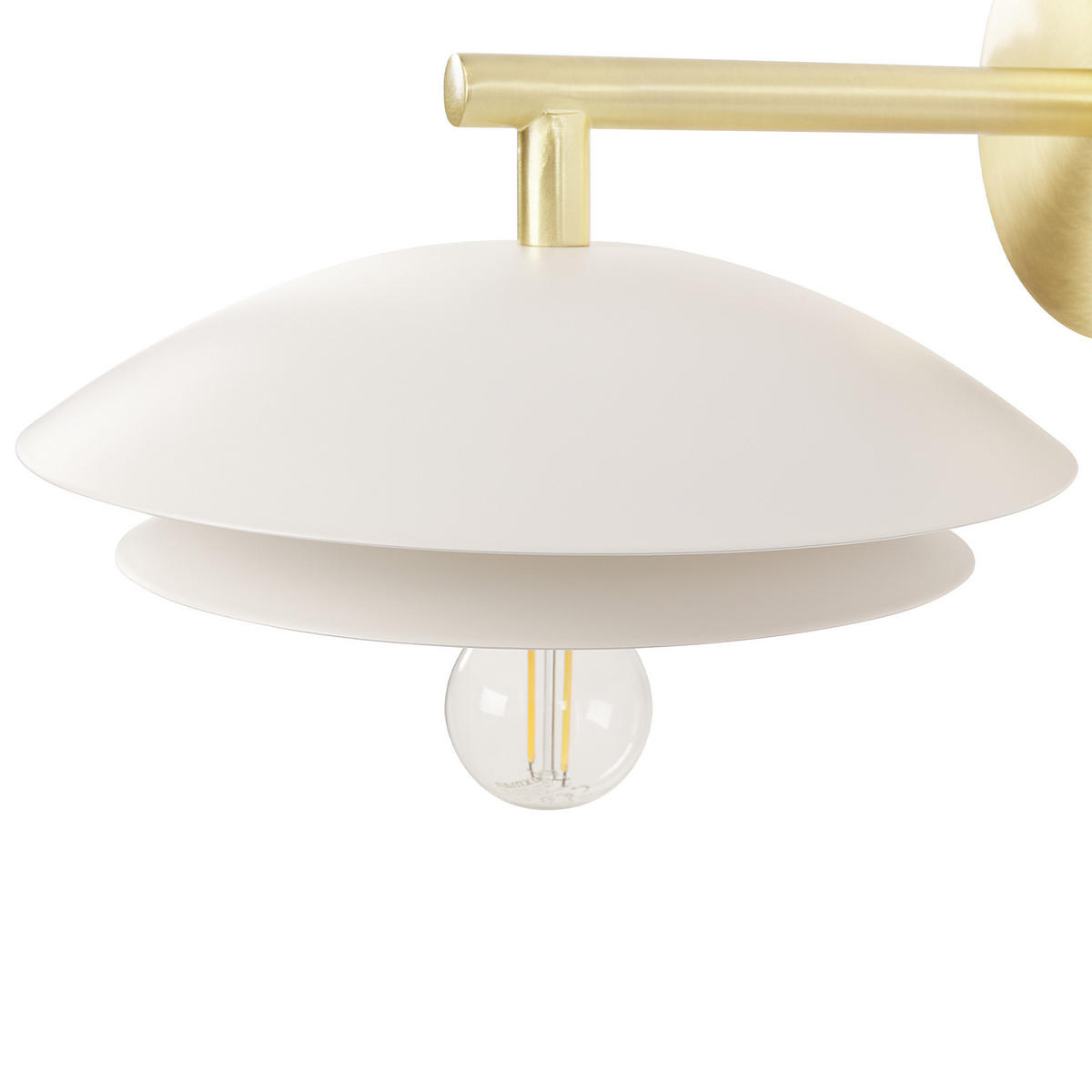 WANDLAMPE Weiß/Gold Lasolo - Goldfarben/Weiß, Metall (22/14/29cm) - Beliani