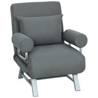 SCHLAFSESSEL Polyester Stahl Dunkelgrau - Dunkelgrau/Silberfarben, Textil/Metall (73/81/78cm) - HOMCOM