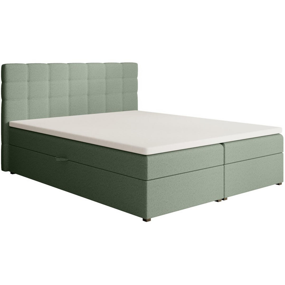 POLSTERBETT Topiq I 164/203/103 grün, Bouclé-Stoff - Grün, Holzwerkstoff (160/200cm) - Beautysofa