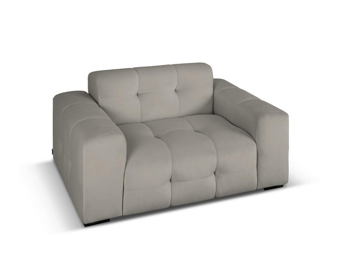 SOFA Kendal aus Samt dunkelgrau 2 Sitzplätze - Dunkelgrau, Textil (156/79/103cm) - Micadoni