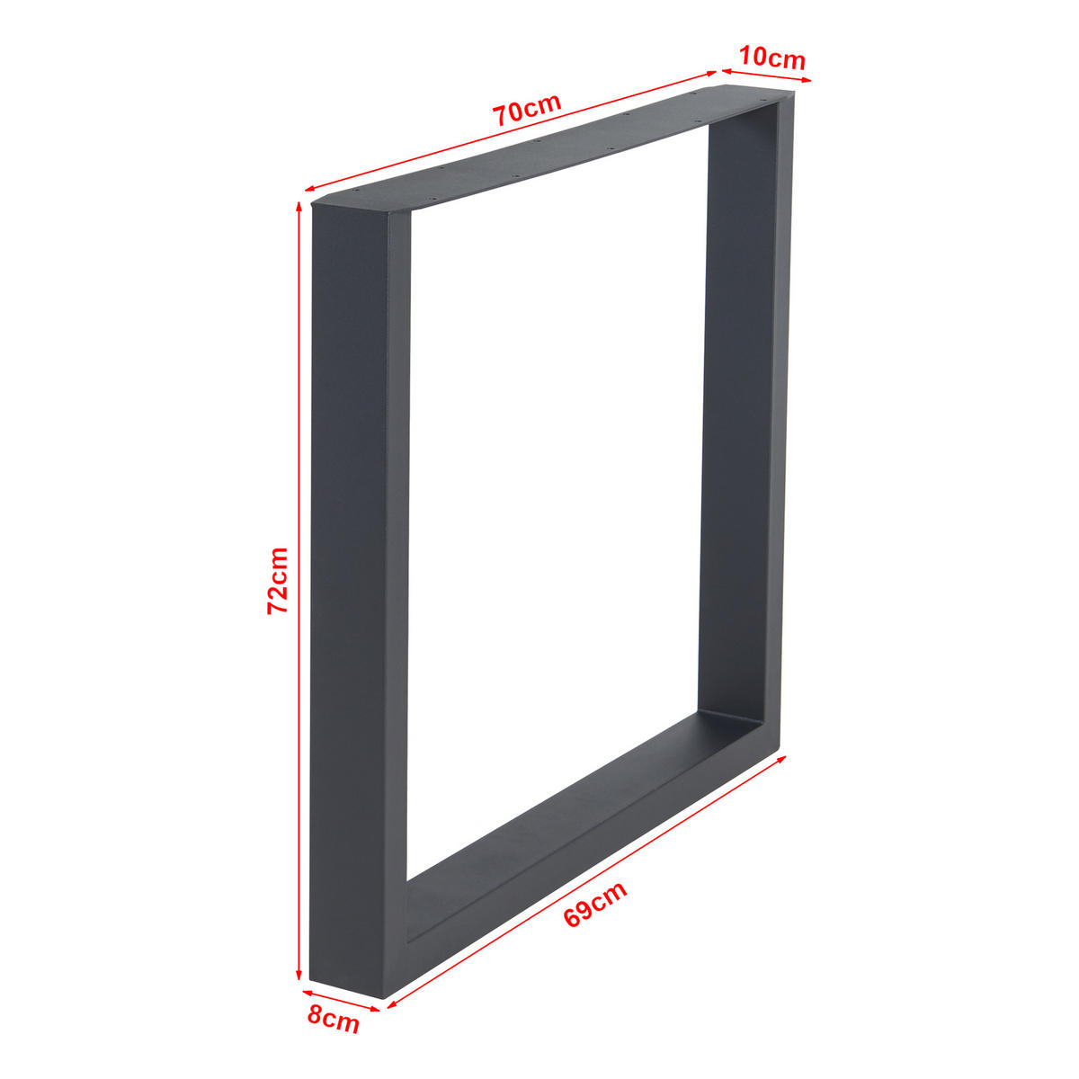 TISCHGESTELL-SET 2 TLG. Makers - Schwarz, Metall (70/72/10cm) - [en.casa]