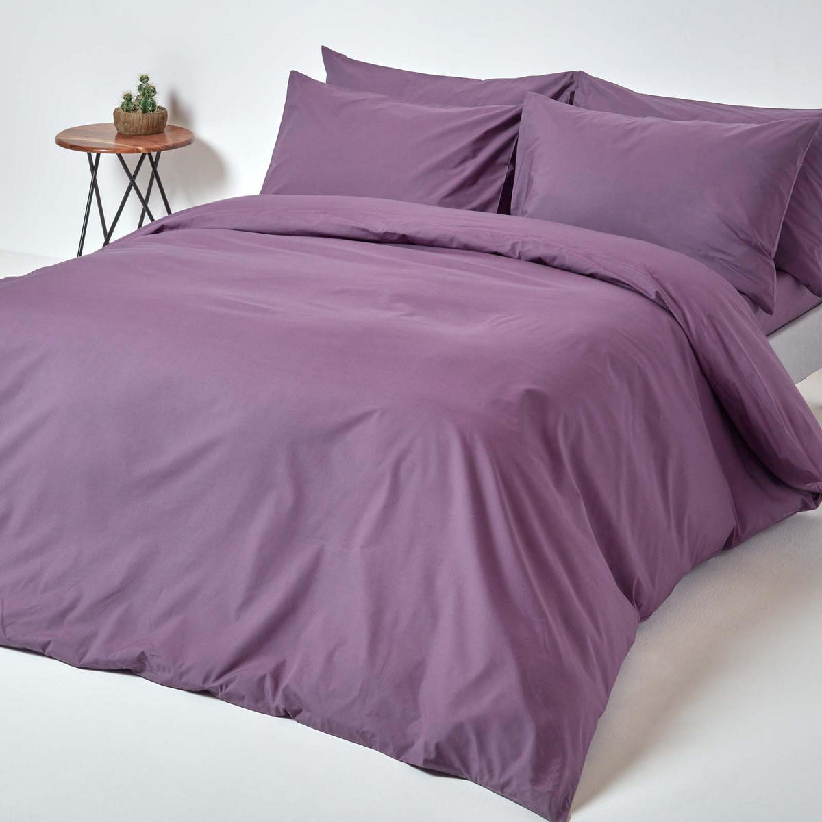 BETTLAKEN ohne Gummizug, Ägyptische Baumwolle, Fadendichte 200 - Lila, Textil (240/300cm) - Homescapes