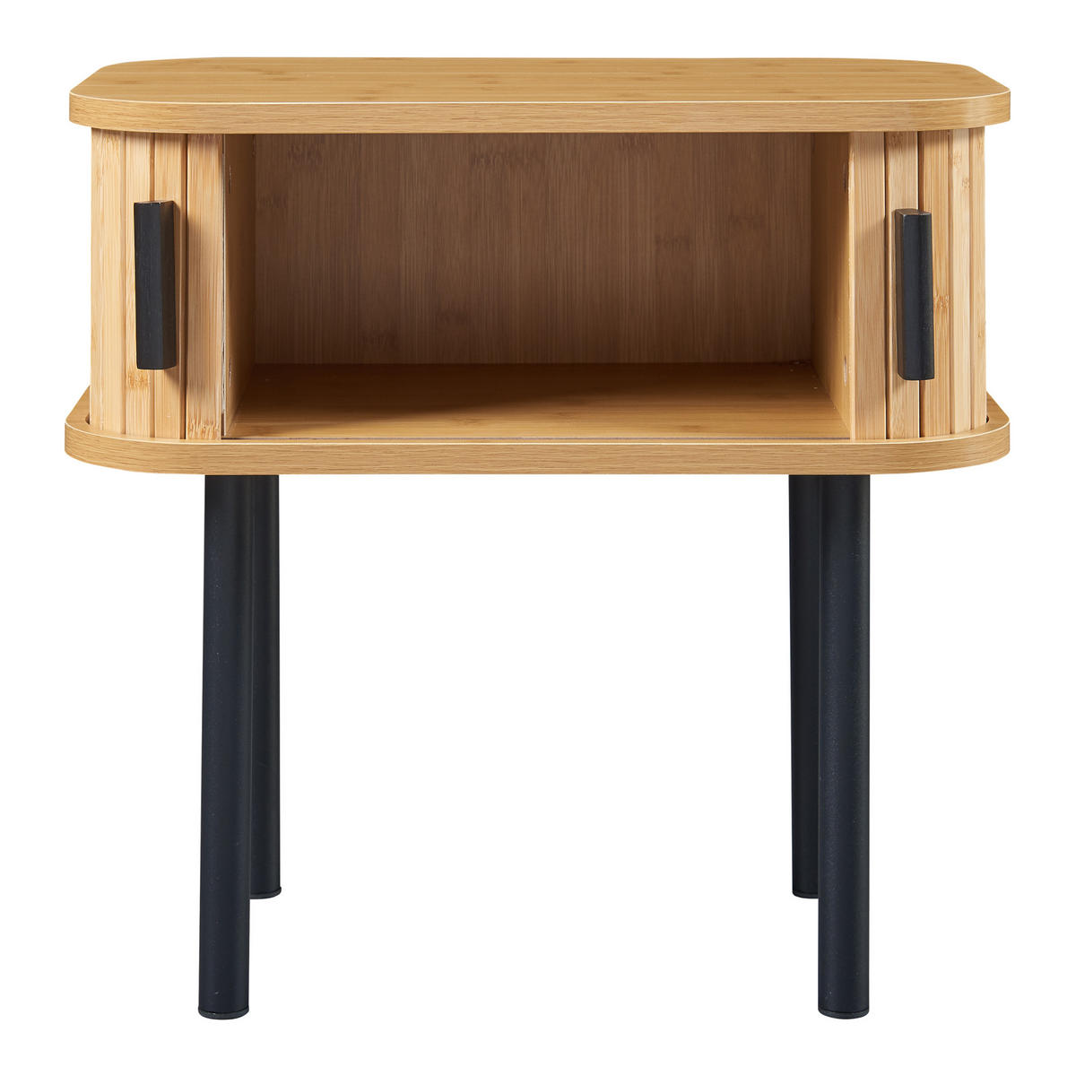 BEISTELLTISCH Tvedestrand - Schwarz/Naturfarben, Holzwerkstoff/Metall (48/30/45cm) - [en.casa]