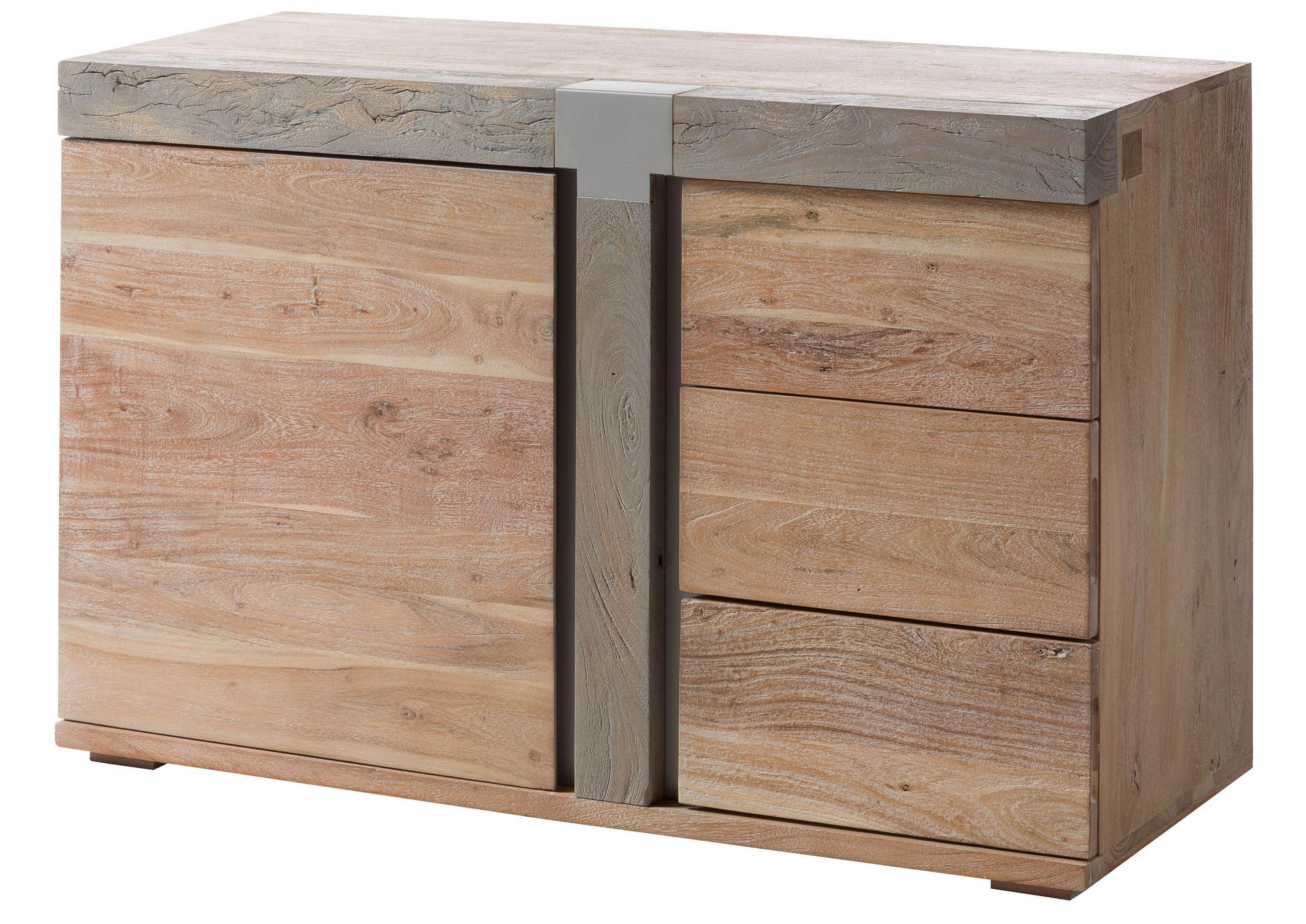 SIDEBOARD Akazie 115x45x75 beige lackiert Amsterdam #109 - Beige, Holz (115/75/45cm) - Massivmoebel24