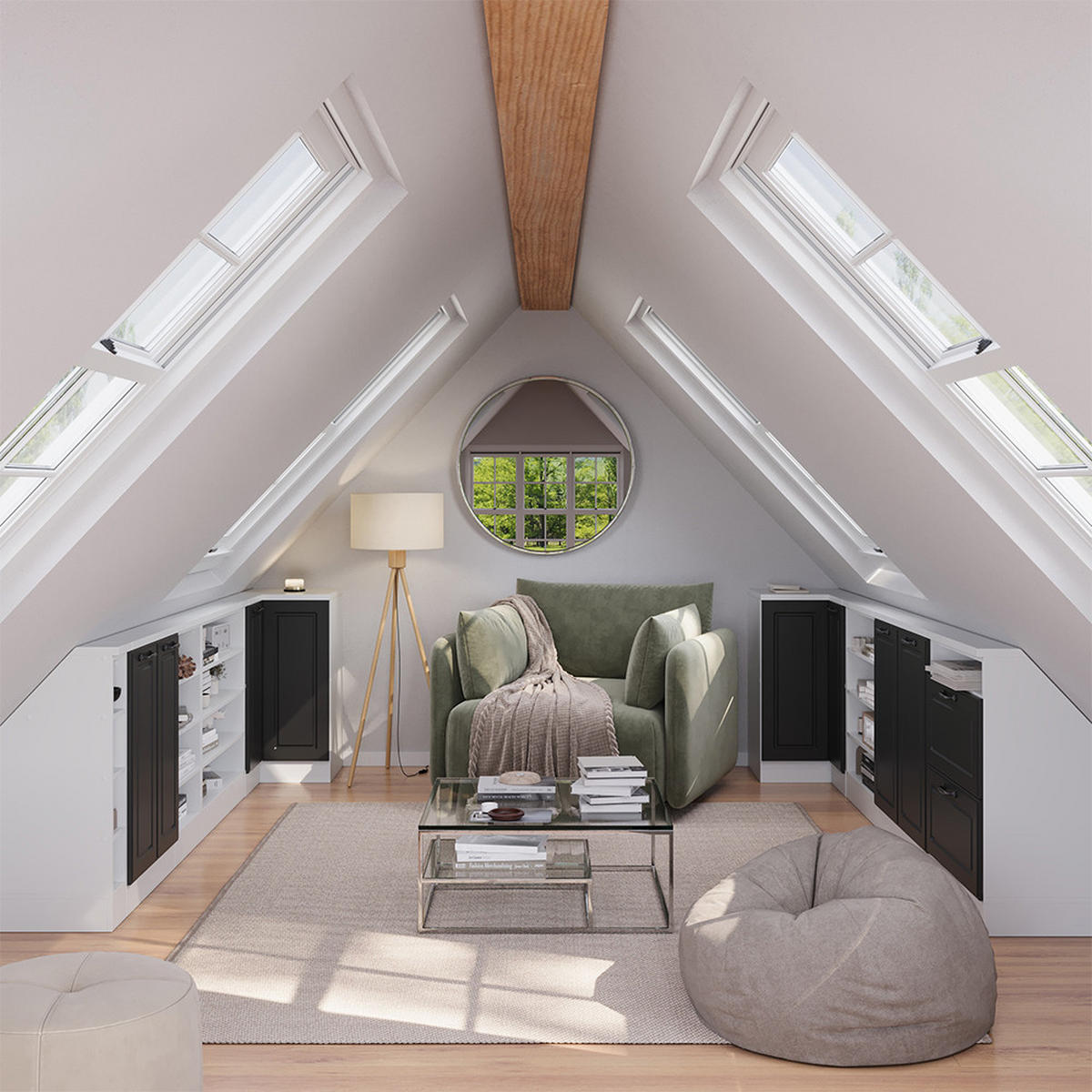 DACHSCHRÄGENSCHRANK ECKSCHRANK Rion Anthrazit Landhaus/Weiß 75.6 x 81.6 cm mit 1 Tür - Anthrazit/Weiß, Holzwerkstoff (75.6/81.6/75.6cm) - Vicco