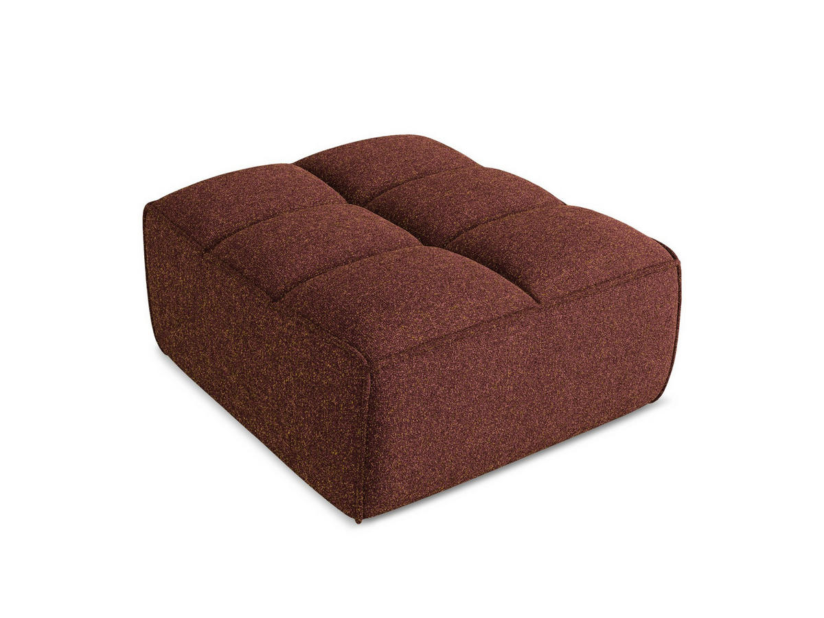 POUF Strukturstoff Stoff Rot - Bordeaux/Rot, Kunststoff/Textil (80/43/93cm) - Makamii