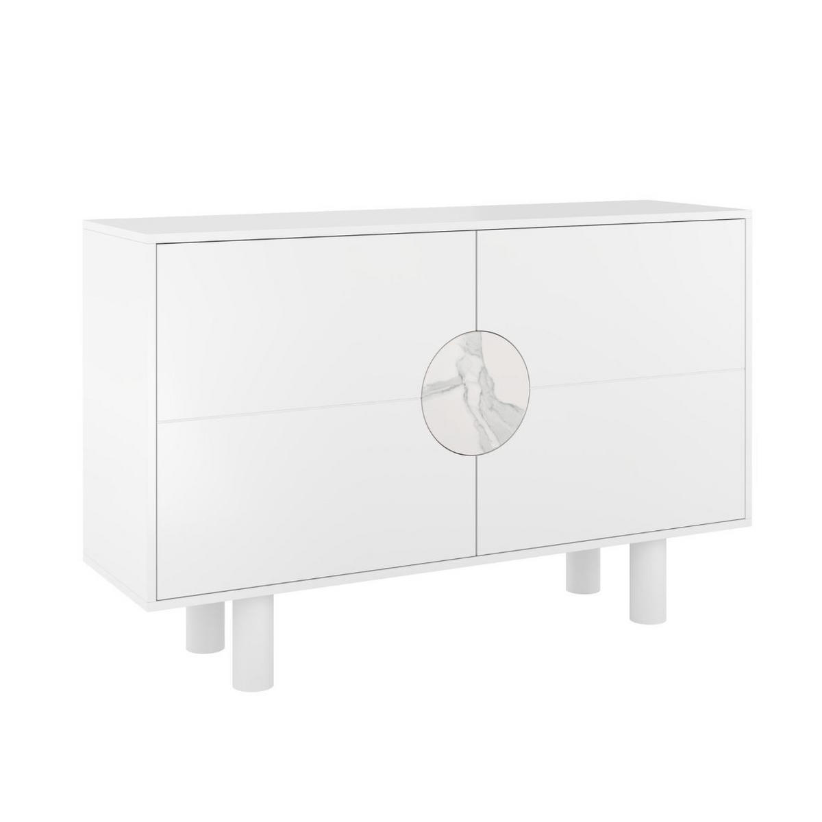 SIDEBOARD Zoe, Mit Marmor, 140 cm, Weiß - Weiß, Holz/Holzwerkstoff (140/90/40cm) - Dancan