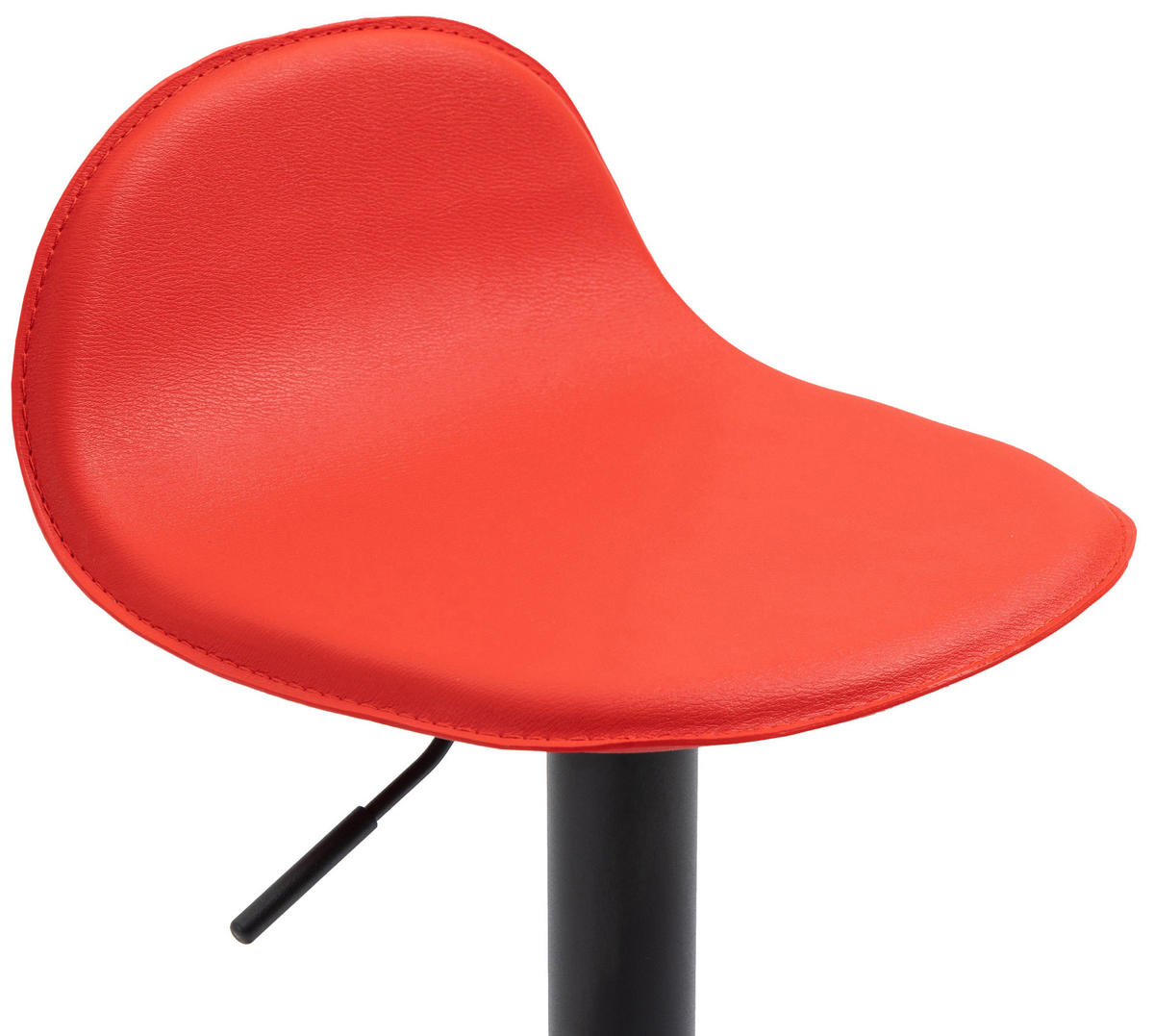 BARHOCKER Lederlook rot - Rot/Schwarz, Textil/Metall (39/73/41cm) - CLP