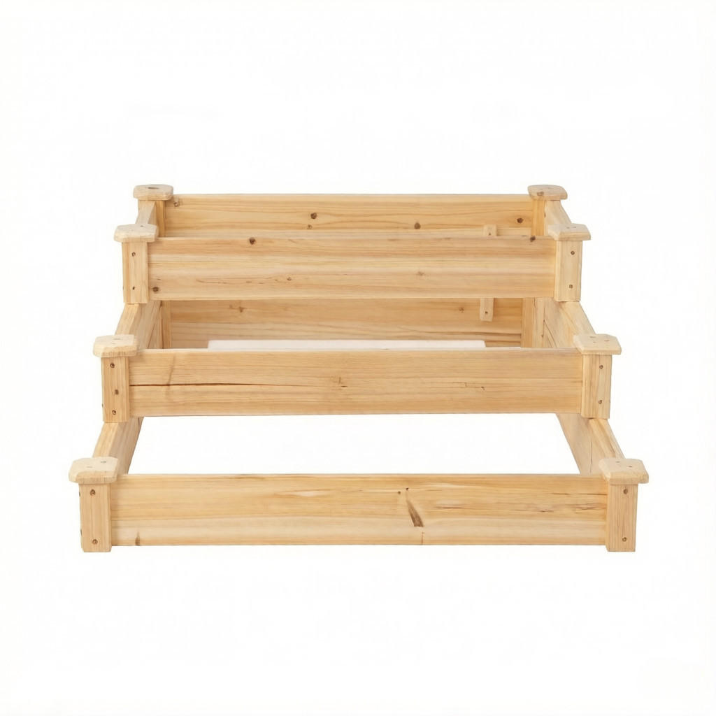 HOCHBEET 92/92/13 cm Naturholzfarbe - Naturfarben, Holz/Metall (92/35/92cm) - Oxeza
