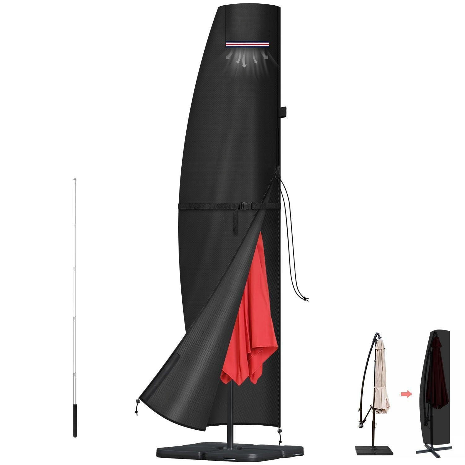 SCHUTZHÜLLE für Ampelschirm 260 x 40/70/50 cm 420D Oxford mit Stab - Schwarz, Kunststoff (1/1/1cm)