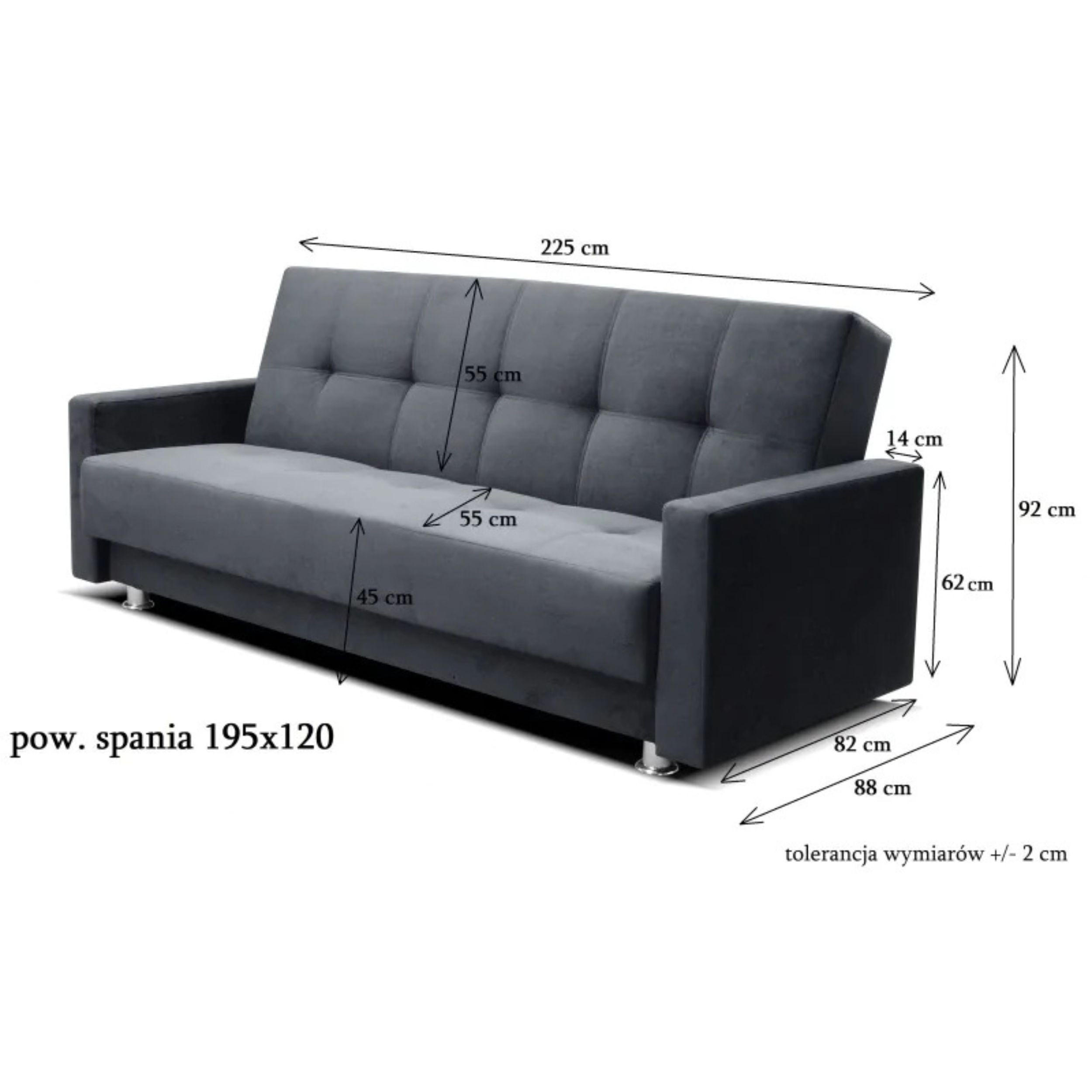 SCHLAFSOFA ALA, Sofa mit Schlaffunktion und Bettkasten, Farbe: Grün, Veloursstoff - Grün, Textil (225/92/88cm) - Sepro Meble