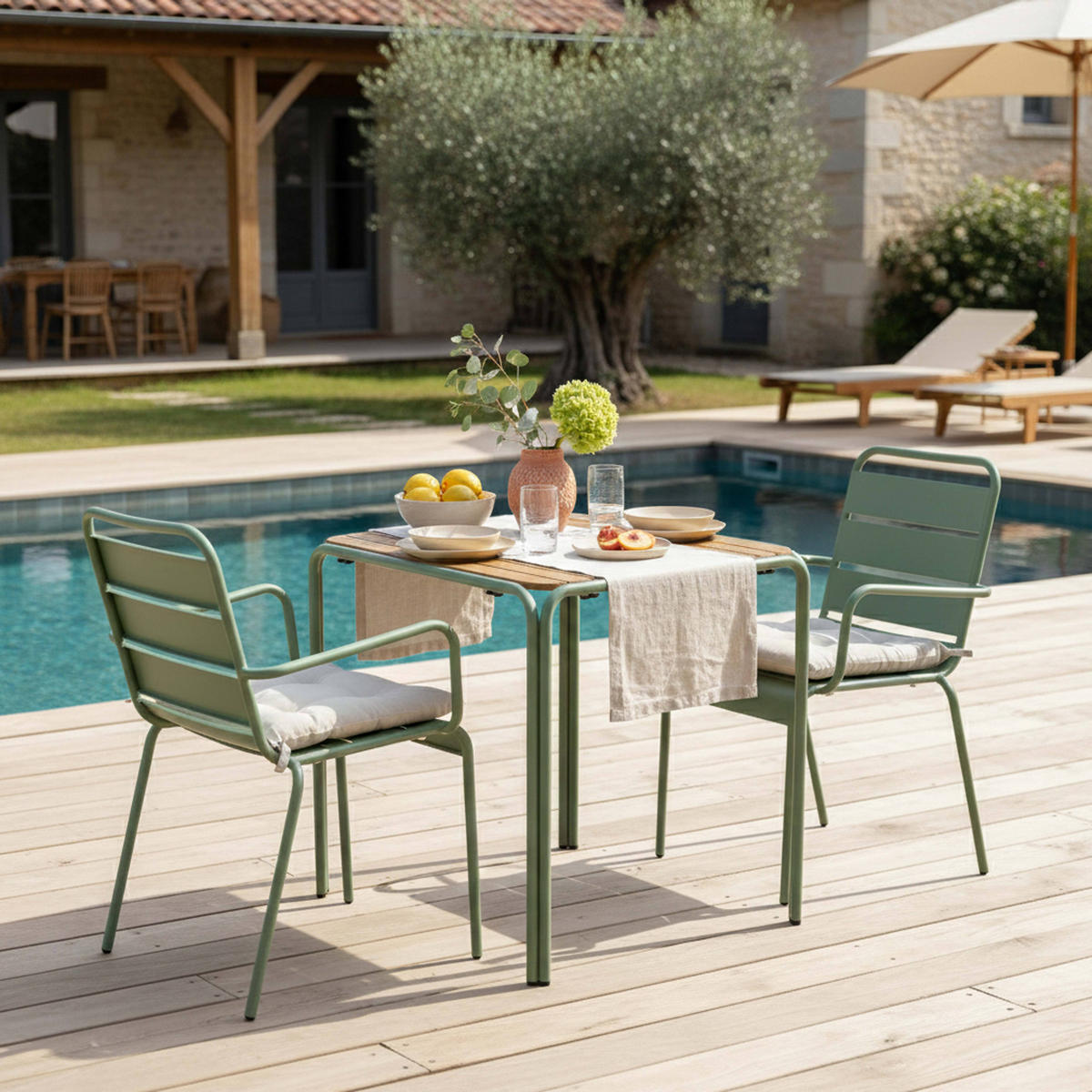 GARTENSET 3-tlg., Grün - Grün, Metall - Oviala