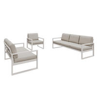 GARTENSET Madera für 6 Personen Balkonmöbel Aluminium Terassenmöbel Sitzbank, 4-tlg. Tisch kaschmir, ecru - Kaschmir/Ecru, Kunststoff/Metall - Margaret Hadas24