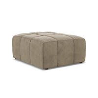 POUF Samt Stoff Beige - Beige/Schwarz, Holzwerkstoff/Kunststoff (75/41/90cm) - Makamii