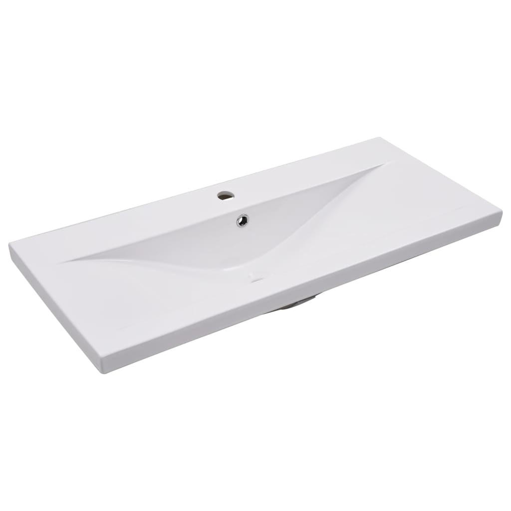WASCHBECKEN Landgraf 91/39.5/18.5 cm - Weiß, Keramik (91/18.5/39.5cm) - Nettlife
