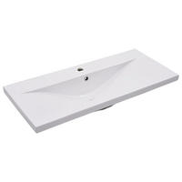 WASCHBECKEN Landgraf 91/39.5/18.5 cm - Weiß, Keramik (91/18.5/39.5cm) - Nettlife