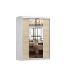 SCHWEBETÜRENSCHRANK 150/200/61 cm 2-türig Vista 01 Weiß/Sonoma Eiche - Alufarben/Weiß, Glas/Holzwerkstoff (150/200/61cm) - imoebel24