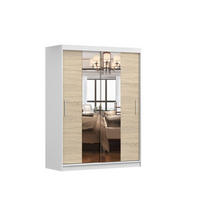 SCHWEBETÜRENSCHRANK 150/200/61 cm 2-türig Vista 01 Weiß/Sonoma Eiche - Alufarben/Weiß, Glas/Holzwerkstoff (150/200/61cm) - imoebel24