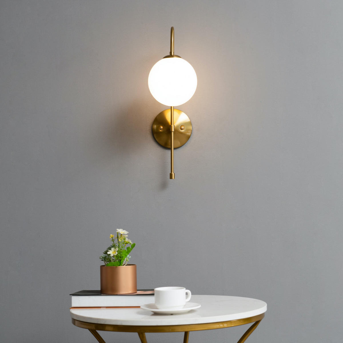 WANDLEUCHTE Oriol, Gold / Messing, 48cm - Goldfarben, Glas (15/48/24cm) - KOSILUM