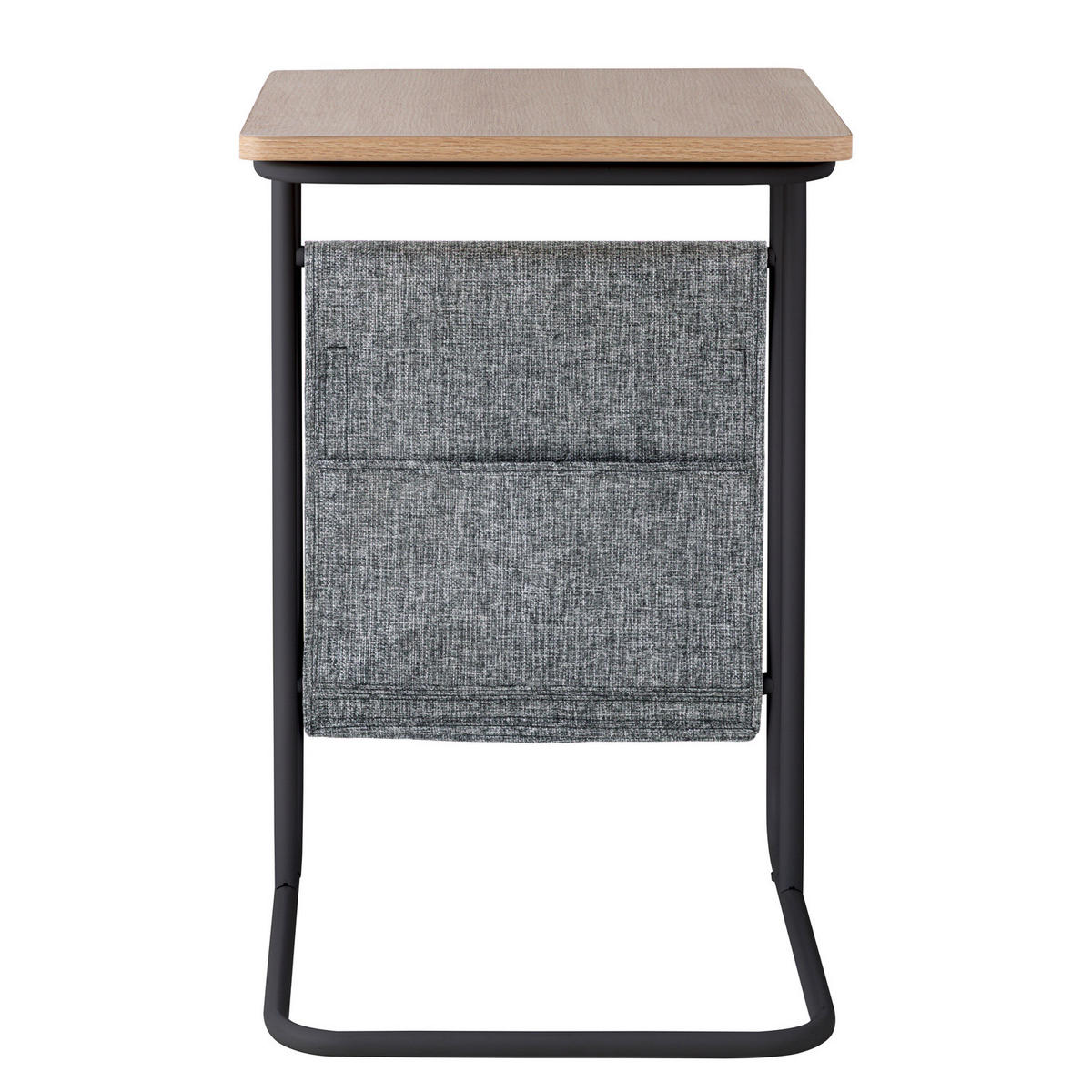 BEISTELLTISCH - Eiche Dekor / Schwarz - Eichefarben/Schwarz, Holzwerkstoff/Kunststoff (48/37/56cm) - home24