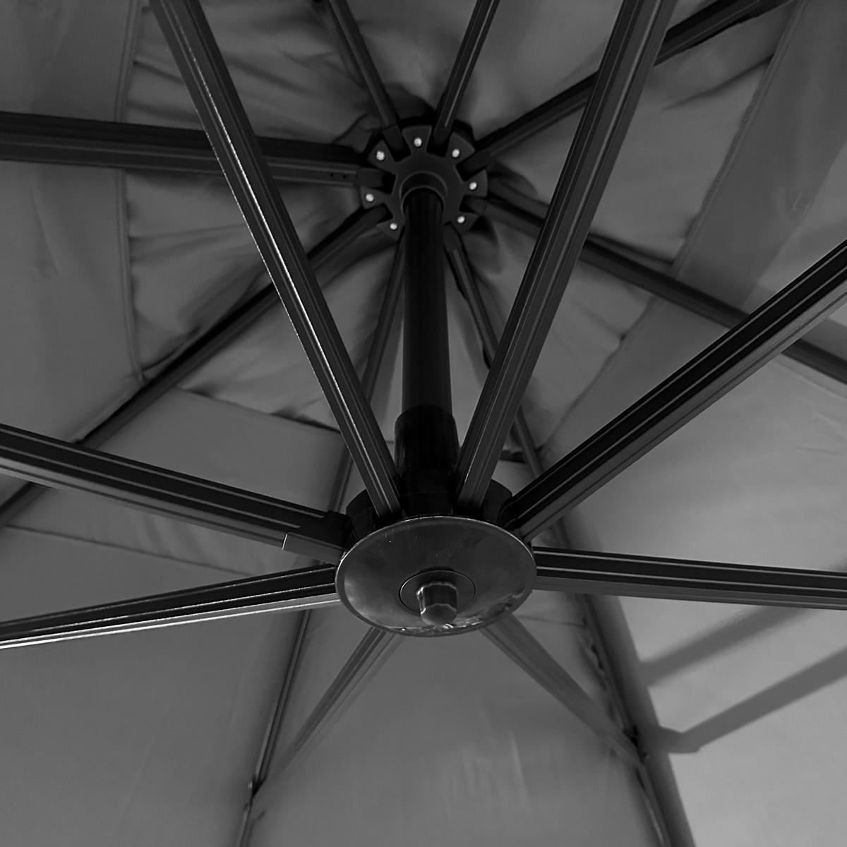 SONNENSCHIRM Molokai Grau 400/300/263 cm - Grau, Textil (300/400cm) - Happy Garden