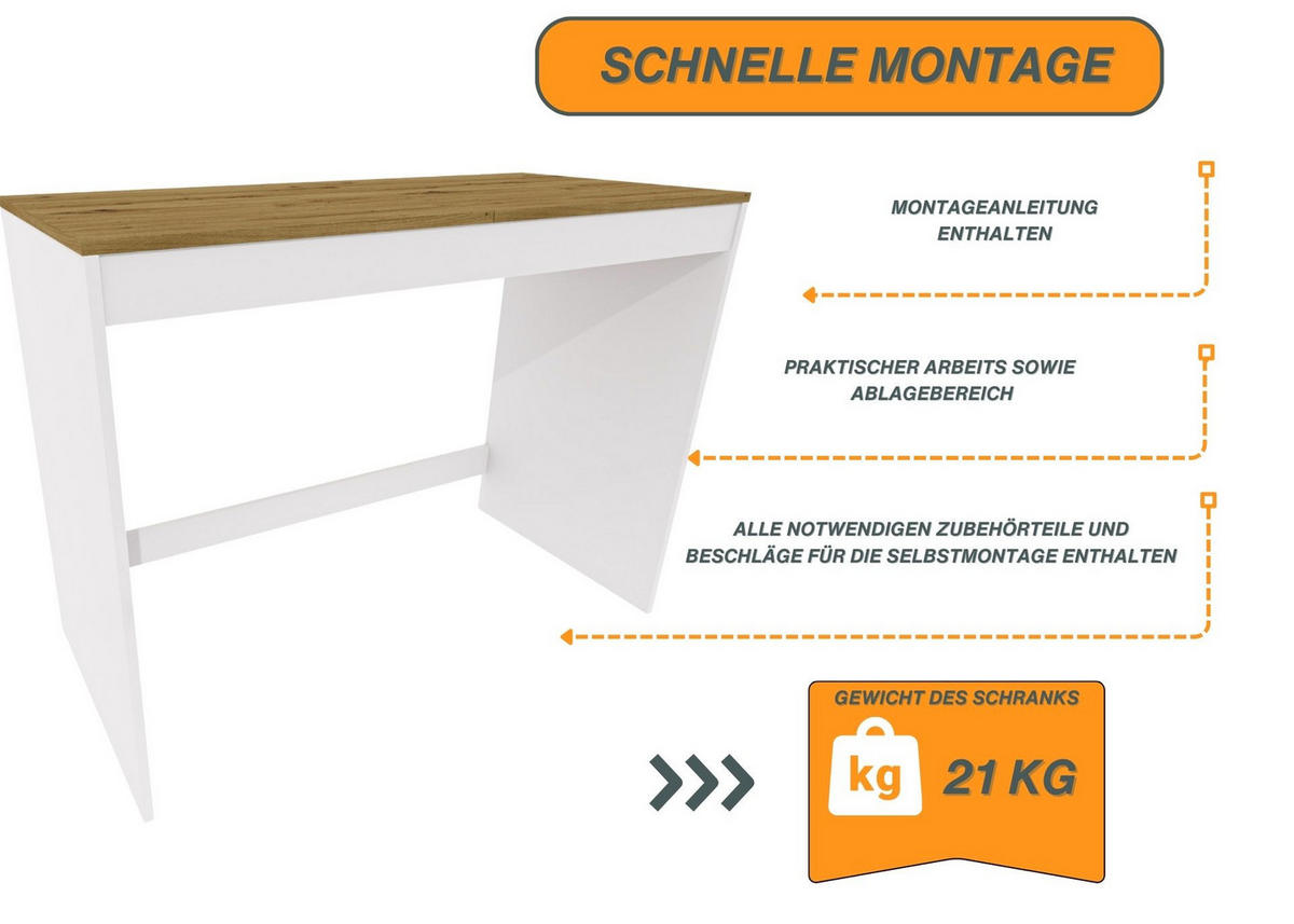 WASCHMASCHINENSCHRANK für Waschmaschine & Wäschetrockner 129/97/61 - Eiche Artisan, Holzwerkstoff (129/97/61cm) - RAUMHIRSCH FURNITURE