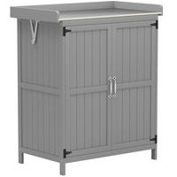 VRTNA omara 74/43/88 cm z delovno površino, dvojnimi vrati in dvižno streho, Siva - siva, les (43/88/74cm) - Redom