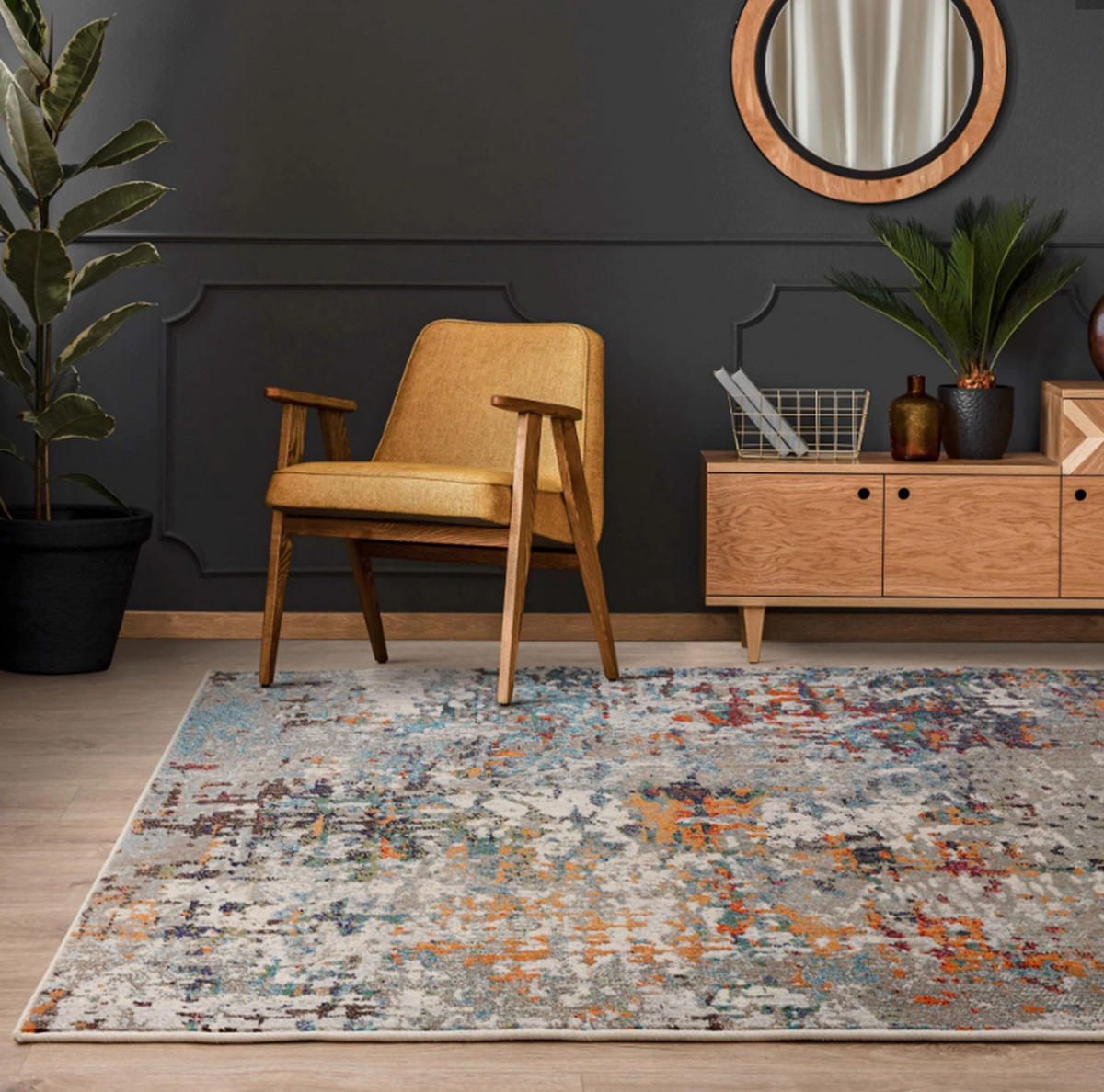 TEPPICH modern Flachgewebe OURAL Mehrfarbig 120 x 170 cm - Multicolor, Textil (120/170cm) - Novatrend