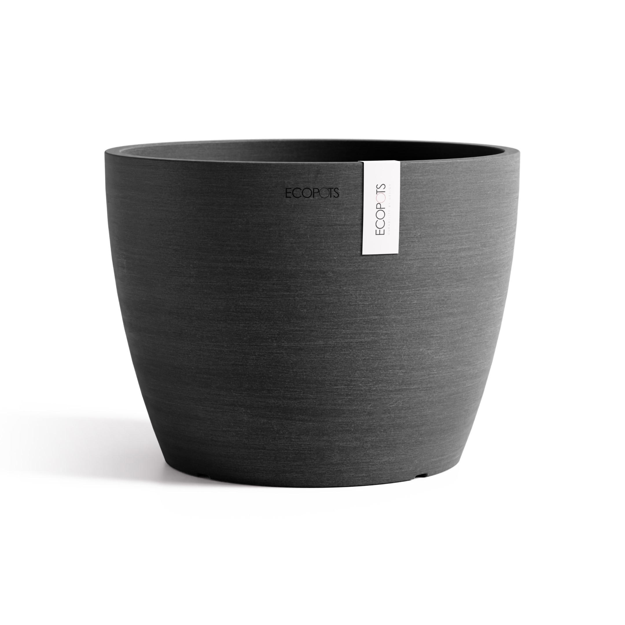 Ecopots Blumentopf Dunkelgrau 17.7 cm