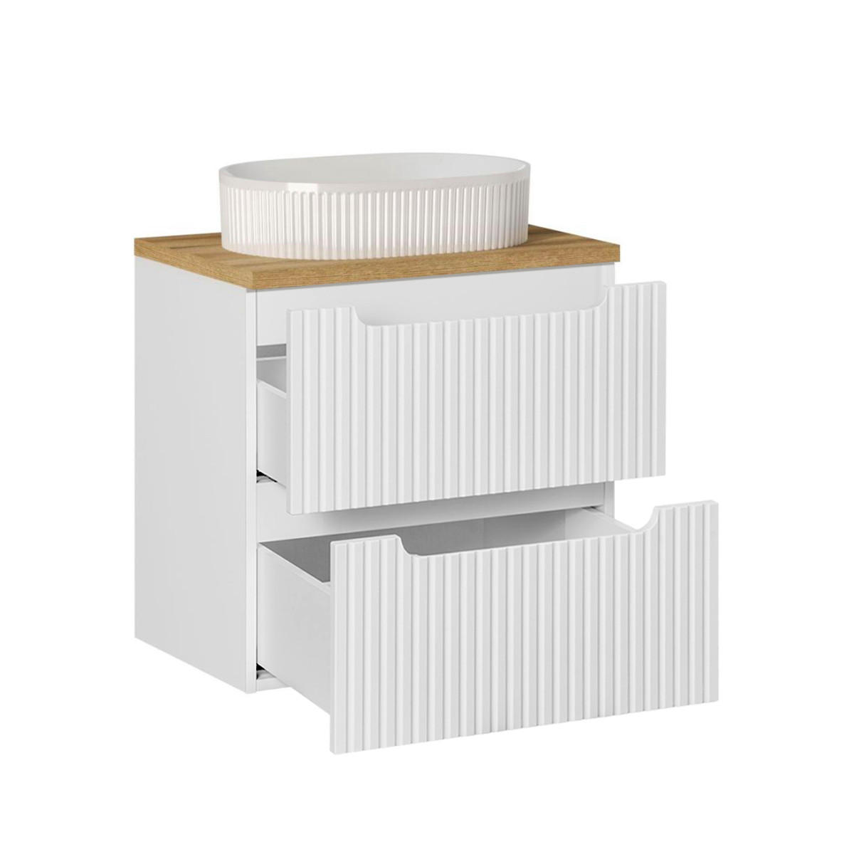 WASCHTISCH 60.4cm Riva Weiß und Holz - Weiß, Holzwerkstoff (60.4/59/40cm) - Petits-meubles