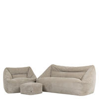 SITZSACK Sofa mit Sessel und Hocker Cecilia - Beige, Textil (160/70/93cm) - icon