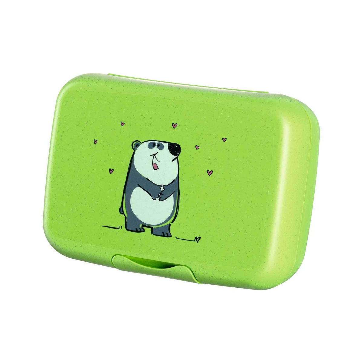 BROTDOSE Bambini Panda 13.5 x 19 x 6.6 cm - Grün, Kunststoff (19/6.6/13.5cm) - Leonardo Living