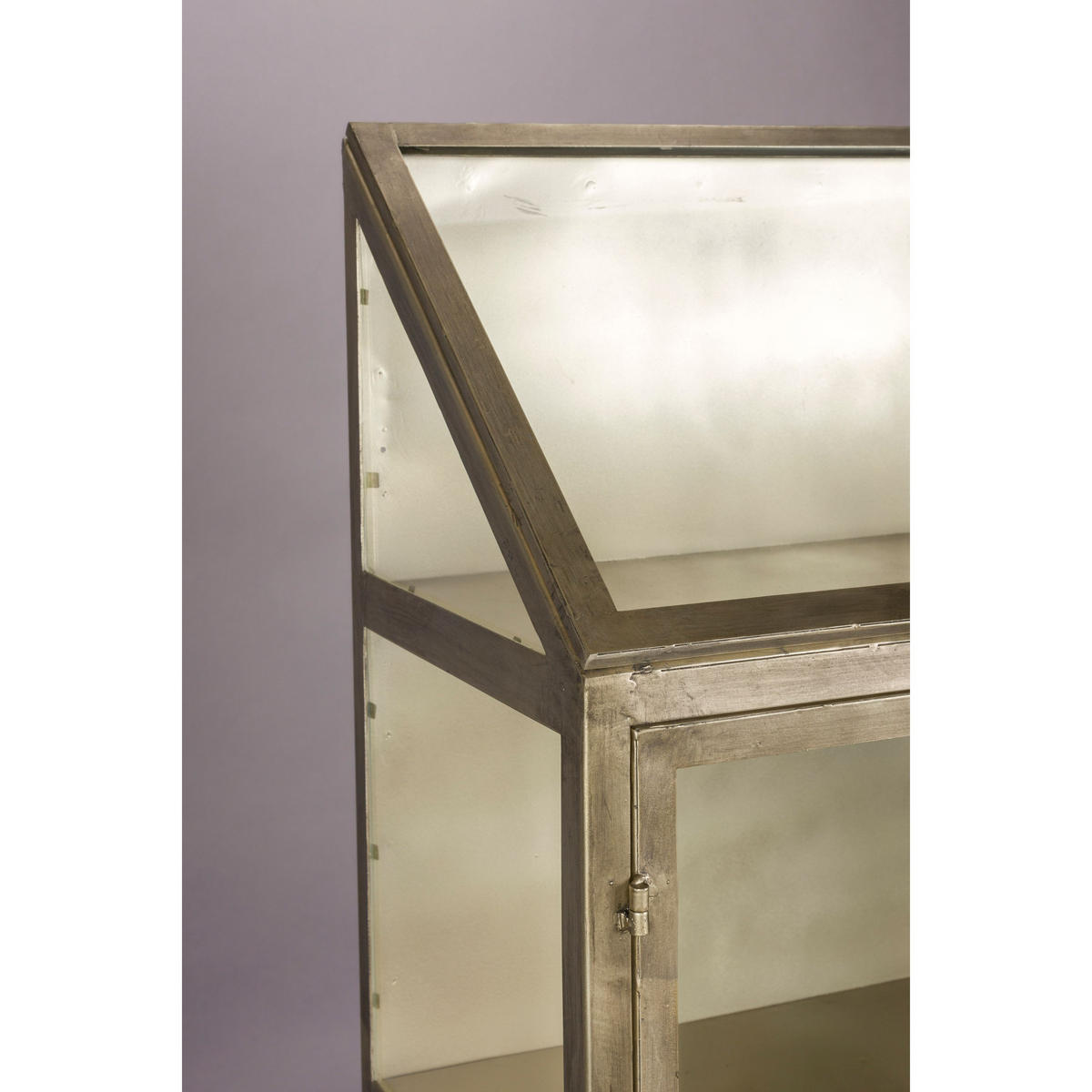 VITRINENSCHRANK Monviso - Grau, Metall (64/151/35cm) - Dutchbone