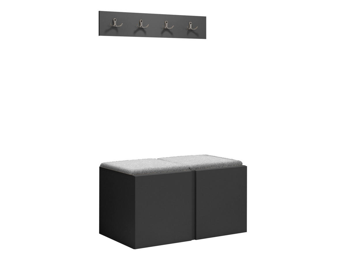 GARDEROBEN-SET Orion VI - Hellgrau/Graphitfarben, Holzwerkstoff/Kunststoff (84/42/46cm) - MIRJAN24